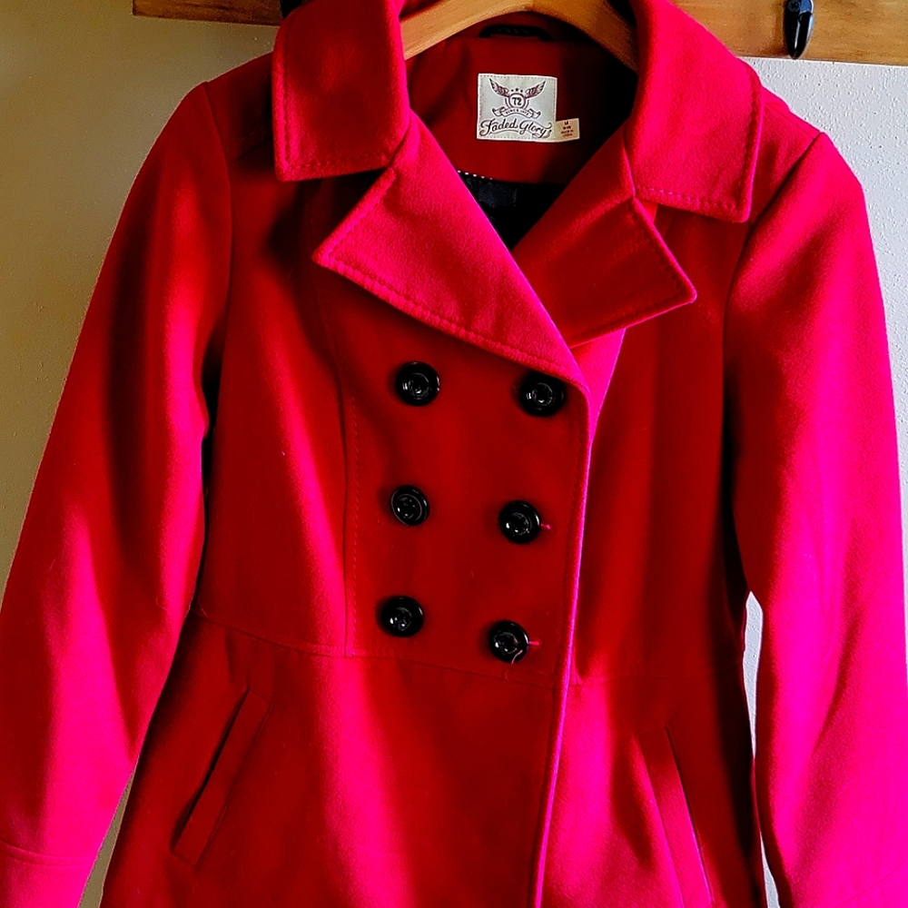 Red Woman's coat size Medium